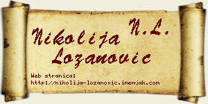 Nikolija Lozanović vizit kartica